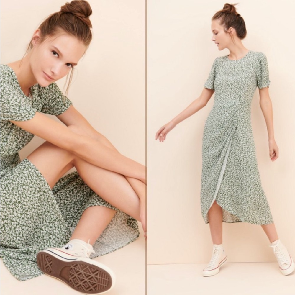 New! 4SI3NNA dress green floral size L Antonella dress